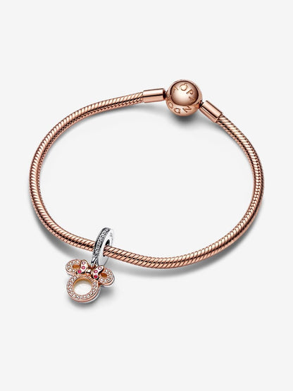 Disney Minnie Mouse Silhouette "Mom" Double Dangle Charm
Sterling silver, 14k rose gold plating