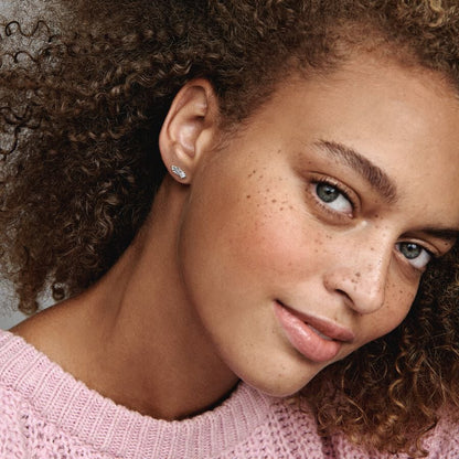 Sparkling Angel Wing Stud Earrings