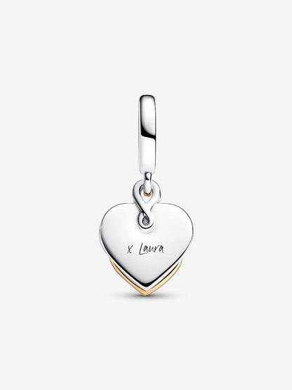 Lab-grown Diamond Engravable Mom Double Dangle Charm