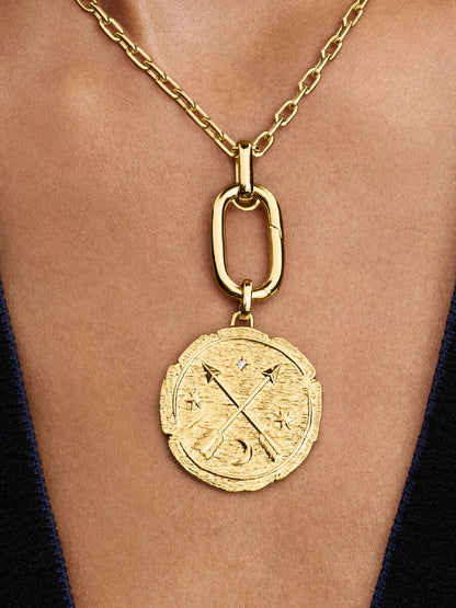 Crossing Arrows Oversized Medallion Charm