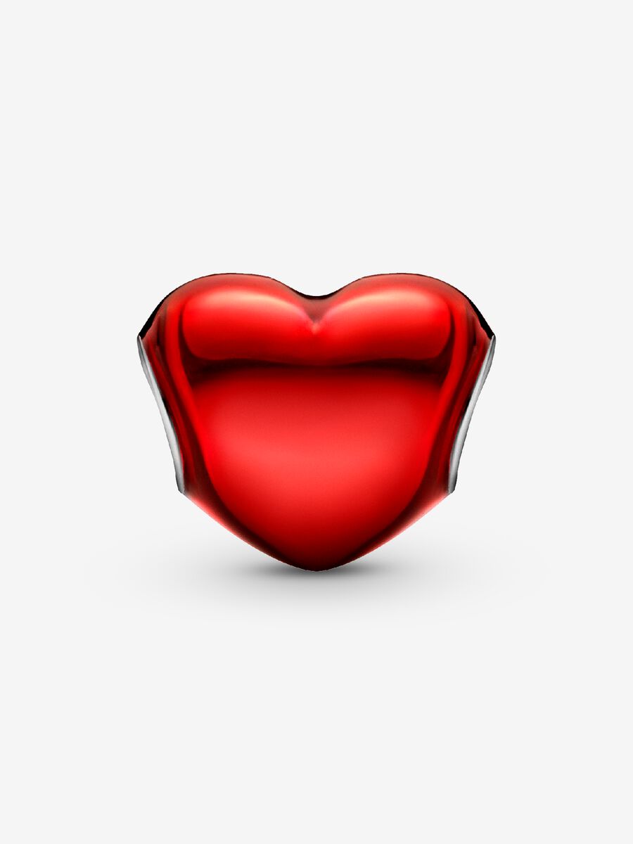 Metallic Red Heart Charm