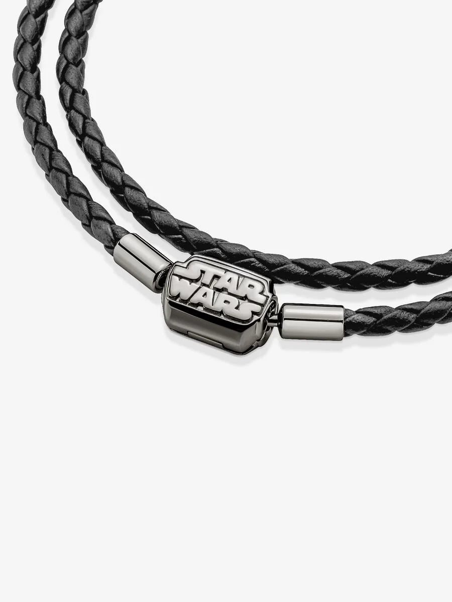 Pandora Moments Star Wars™ Limited Edition Clasp Double Black Leather Bracelet
Ruthenium plating