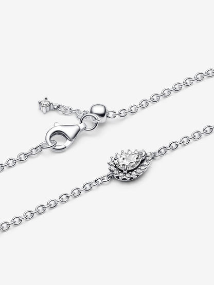 Sparkling Pear Halo Chain Bracelet