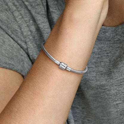 Snake chain sterling silver bracelet
