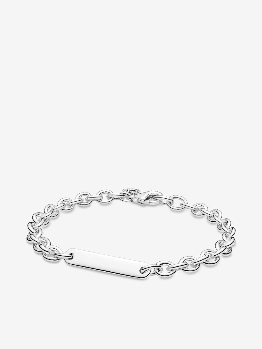 His & Hers Engravable Silver Bracelet Set