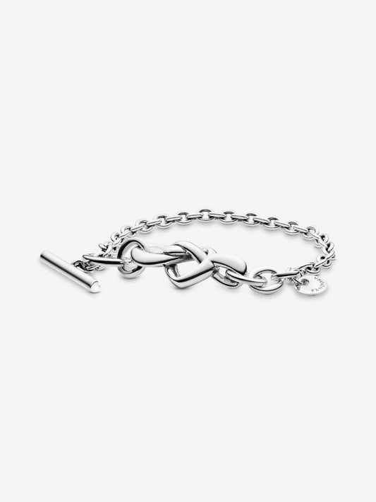 Knotted Heart T-Bar Bracelet