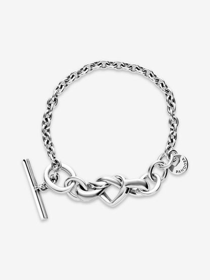 Knotted Heart T-Bar Bracelet