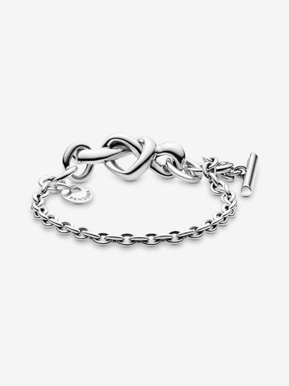 Knotted Heart T-Bar Bracelet