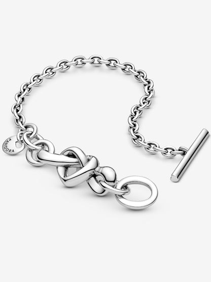 Knotted Heart T-Bar Bracelet