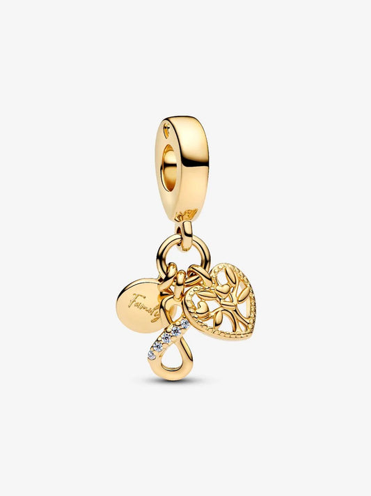 Family Infinity Triple Dangle Charm
14k gold plating