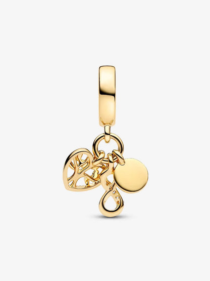 Family Infinity Triple Dangle Charm
14k gold plating