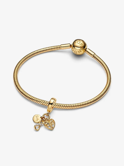 Family Infinity Triple Dangle Charm
14k gold plating