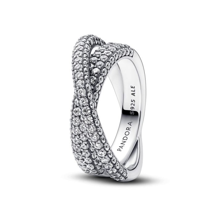 Pandora Timeless Pavé Crossover Dual Band Ring
