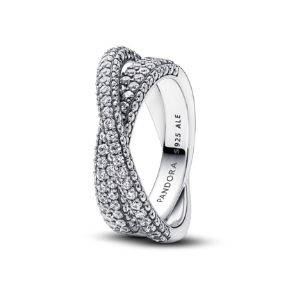 Pandora Timeless Pavé Crossover Dual Band Ring