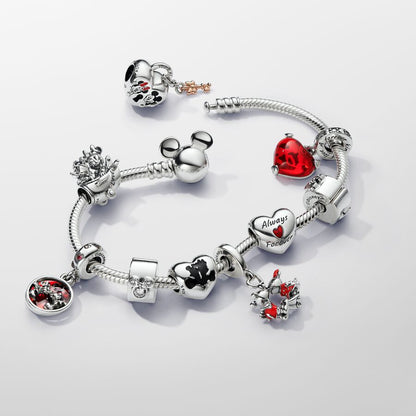 Disney Mickey Mouse & Minnie Mouse Heart Charm
