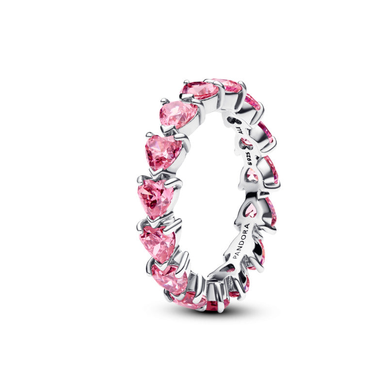 Band of Pink Hearts Ring