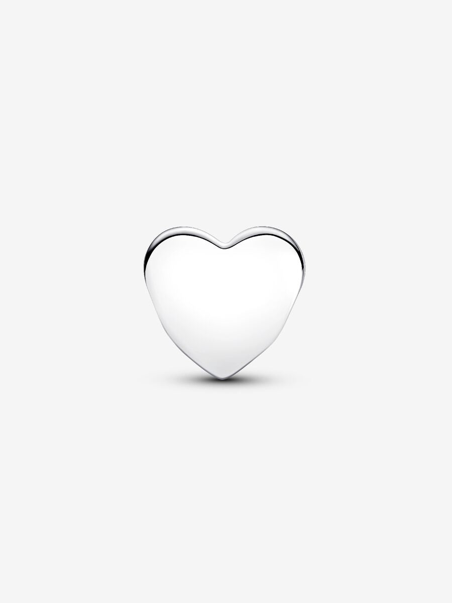 Hope heart sterling silver charm with pink enamel
