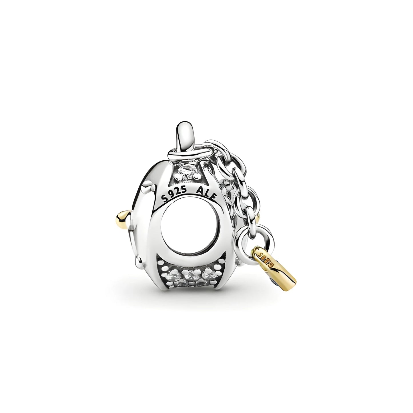 Two-Tone Heart and Lock Charm