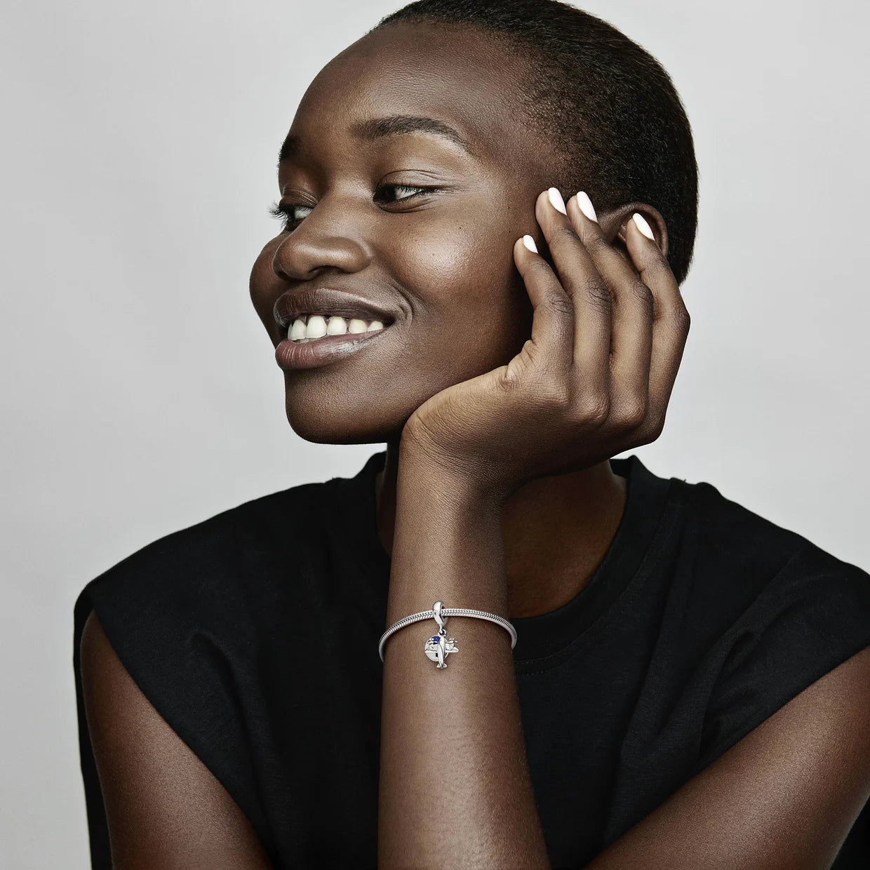 Airplane Silver Dangle charm