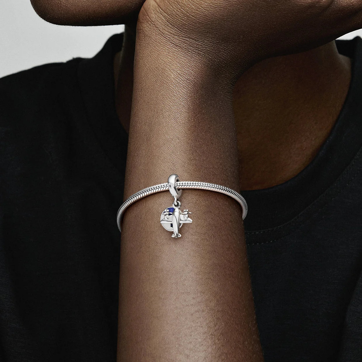 Airplane Silver Dangle charm