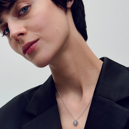 Sparkling Heart Halo Pendant Necklace
Sterling silver