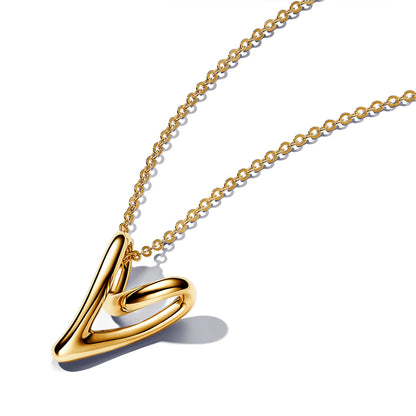 Organically Shaped Heart Pendant Necklace
14k gold plating