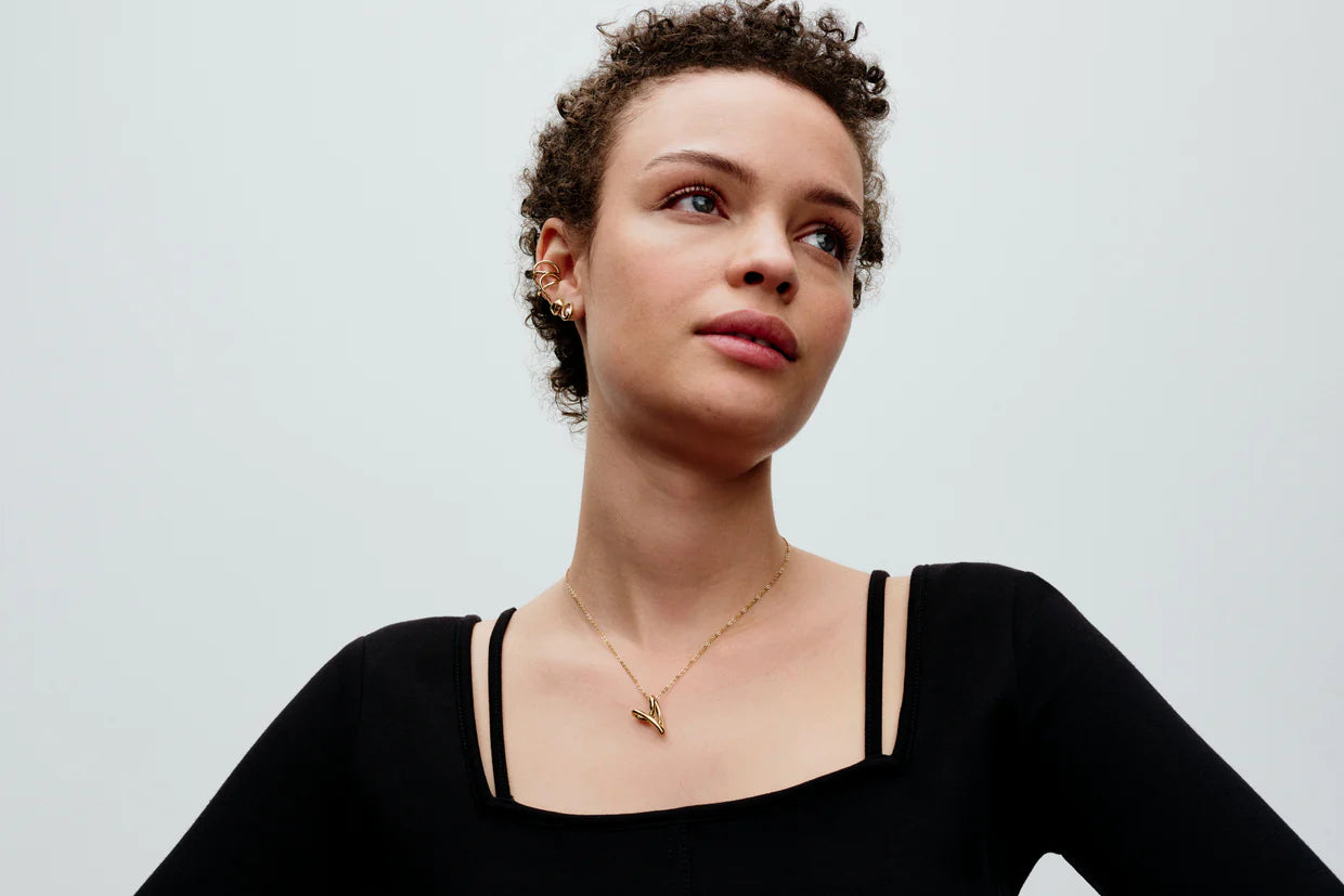 Organically Shaped Heart Pendant Necklace
14k gold plating