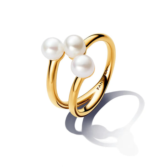 Treated Freshwater Cultured Pearl Open Ring
14k gold plating