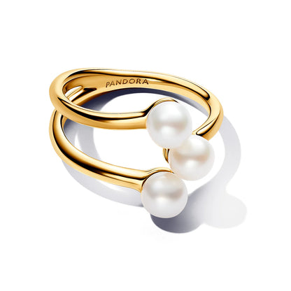 Treated Freshwater Cultured Pearl Open Ring
14k gold plating