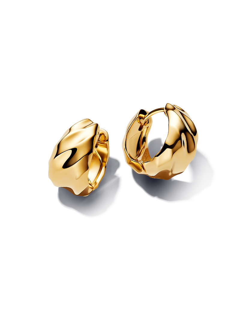 Rippled Hoop Earrings
14k gold plating