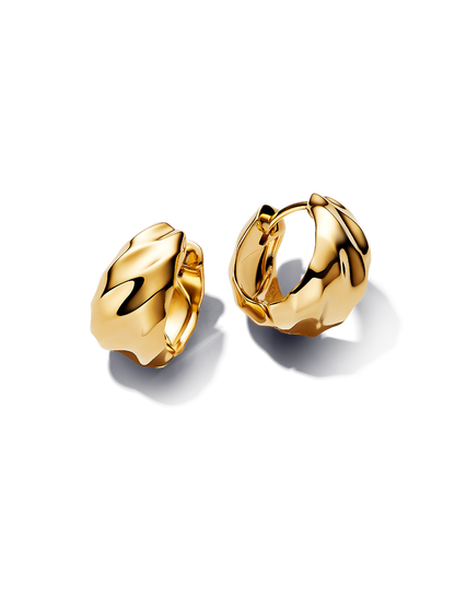 Rippled Hoop Earrings
14k gold plating