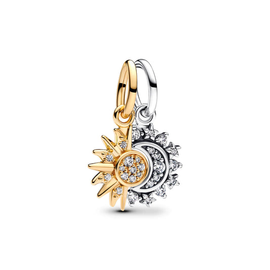 Splittable Sun & Moon Dangle Charm
Sterling silver, 14k gold plating