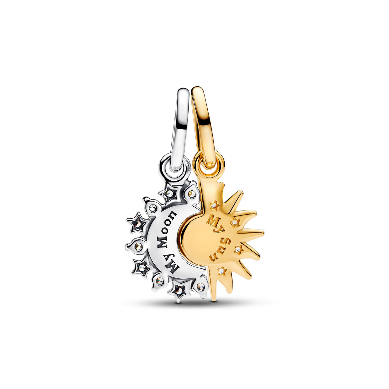 Splittable Sun & Moon Dangle Charm
Sterling silver, 14k gold plating