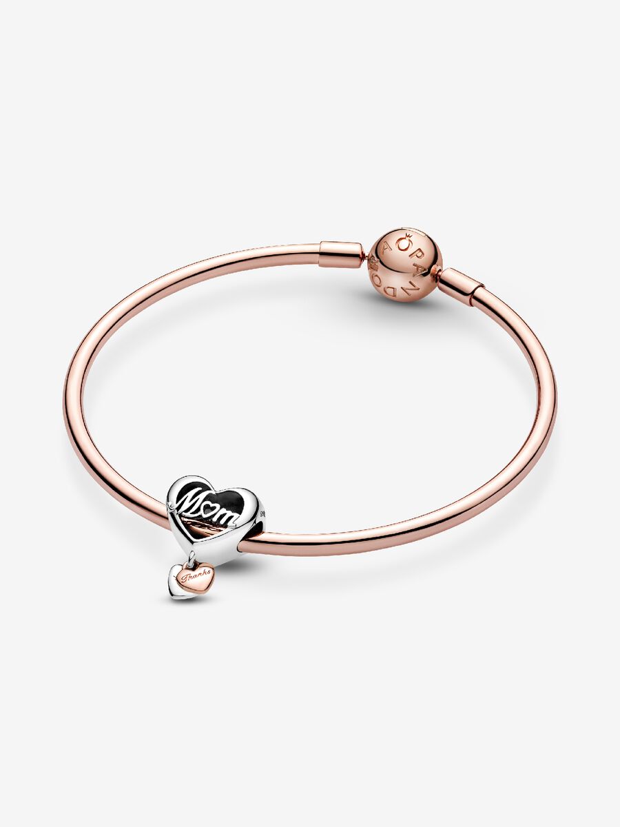 Thank You Mum Heart Charm
Sterling silver, 14k rose gold plating