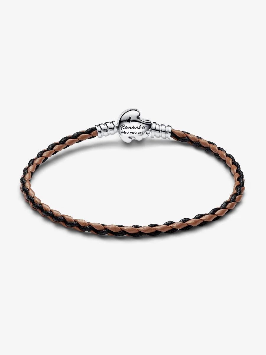 Disney The Lion King Clasp Pandora Moments Braided Leather Bracelet