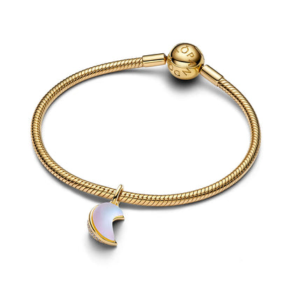 Sparkling Crescent Moon Dangle Charm
14k gold plating