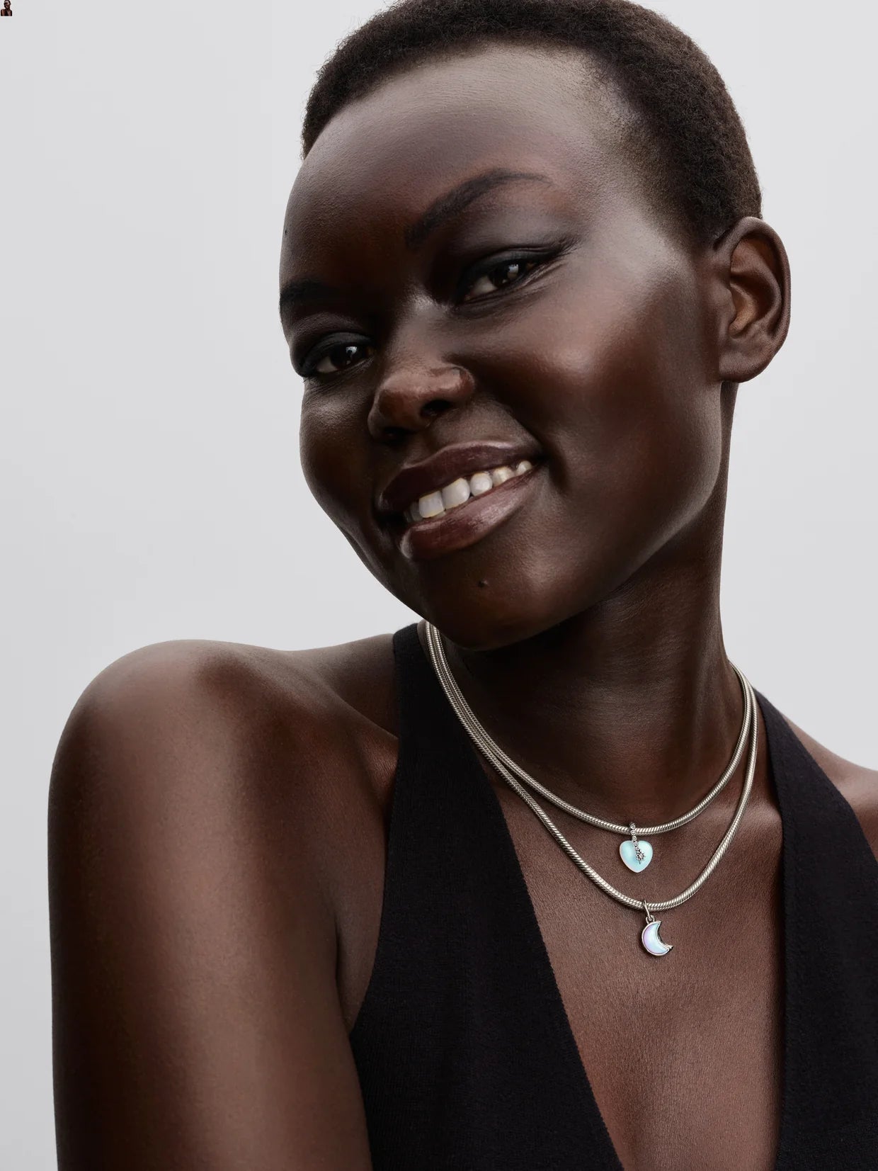 Crescent Moon Double Dangle Charm