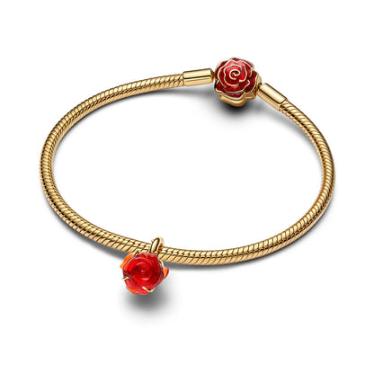 Disney Beauty and the Beast Enchanted Rose Dangle Charm
14k gold plating