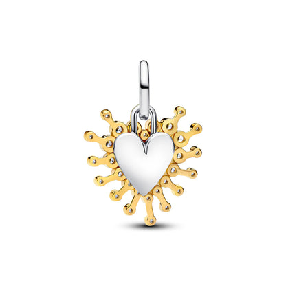 Radiant Heart Double Dangle Charm
Sterling silver, 14k gold plating