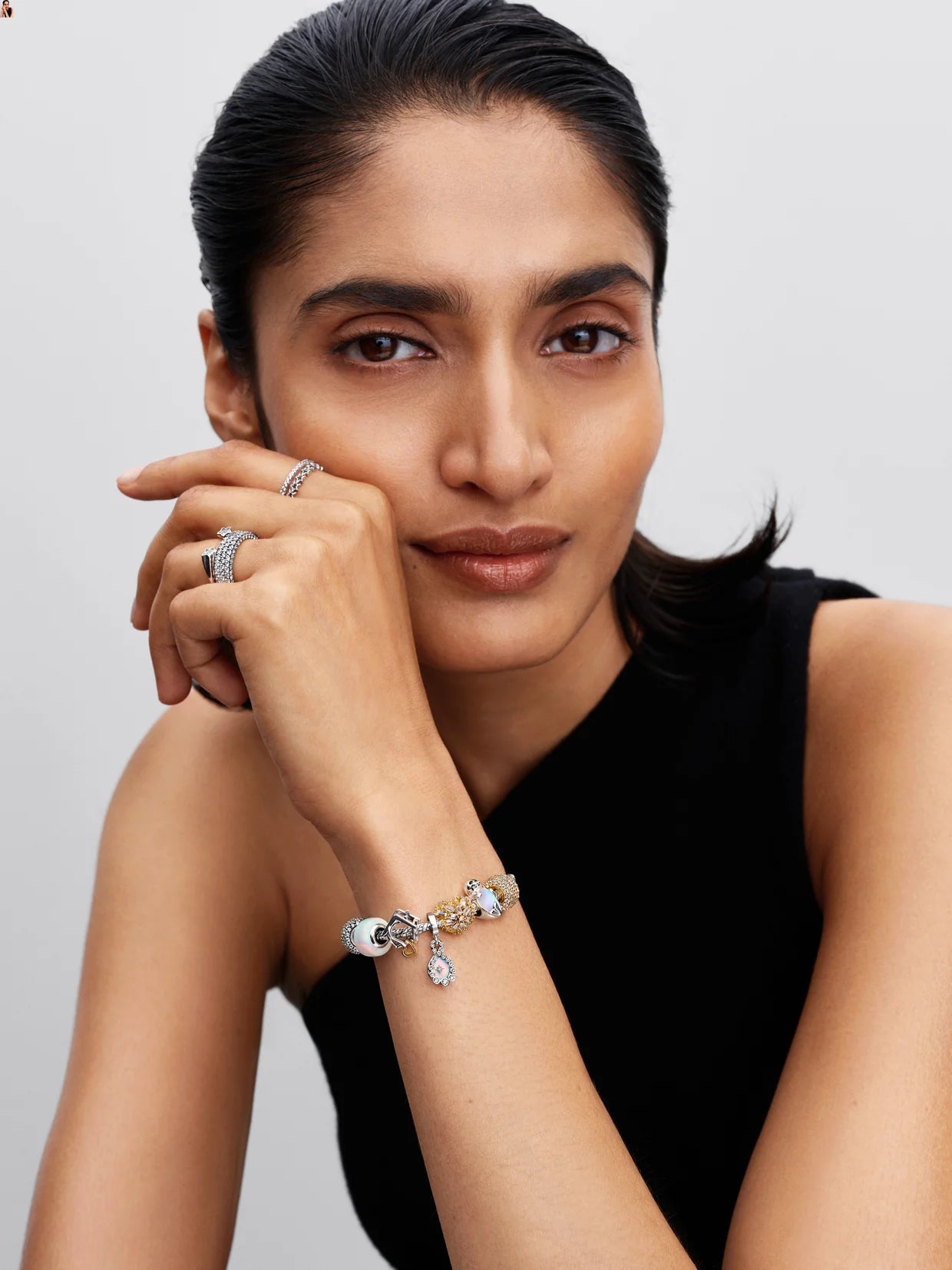 Opalescent Infinity Double Dangle Charm