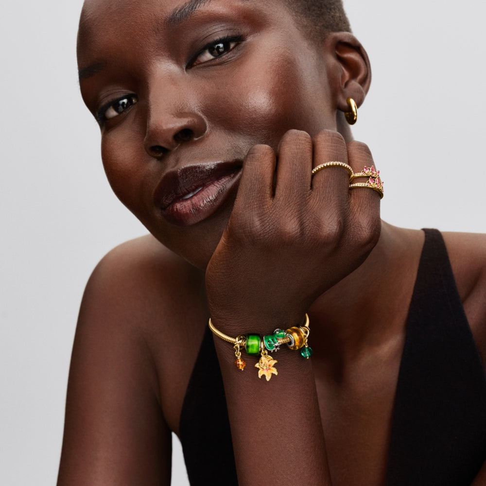 Disney 14K Gold Plated Tangled Sundrop Flower Glow-in-the-dark Charm