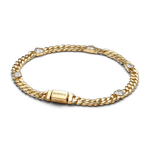 Heart Cuban Chain Bracelet
14k gold plating