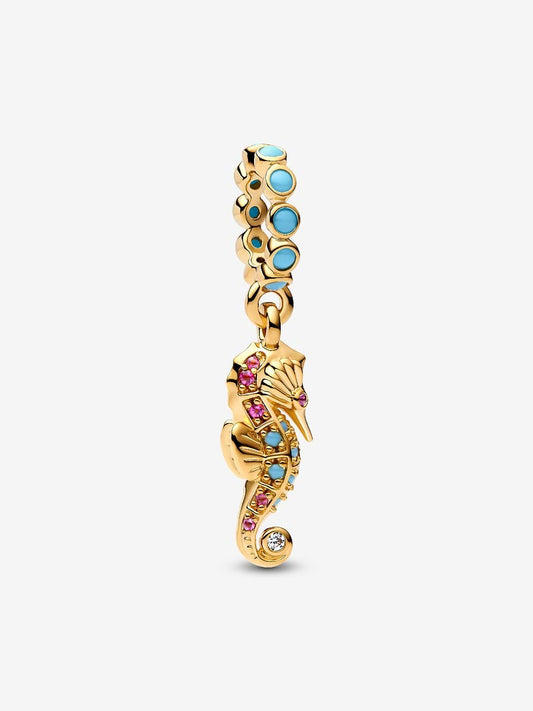 NEW                                             Seahorse Dangle Charm 14k gold plating