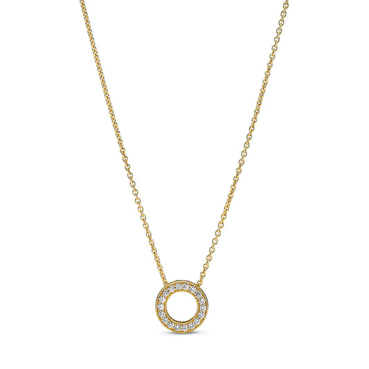 Pandora Logo Pavé Circle Collier Necklace
14k gold plating
