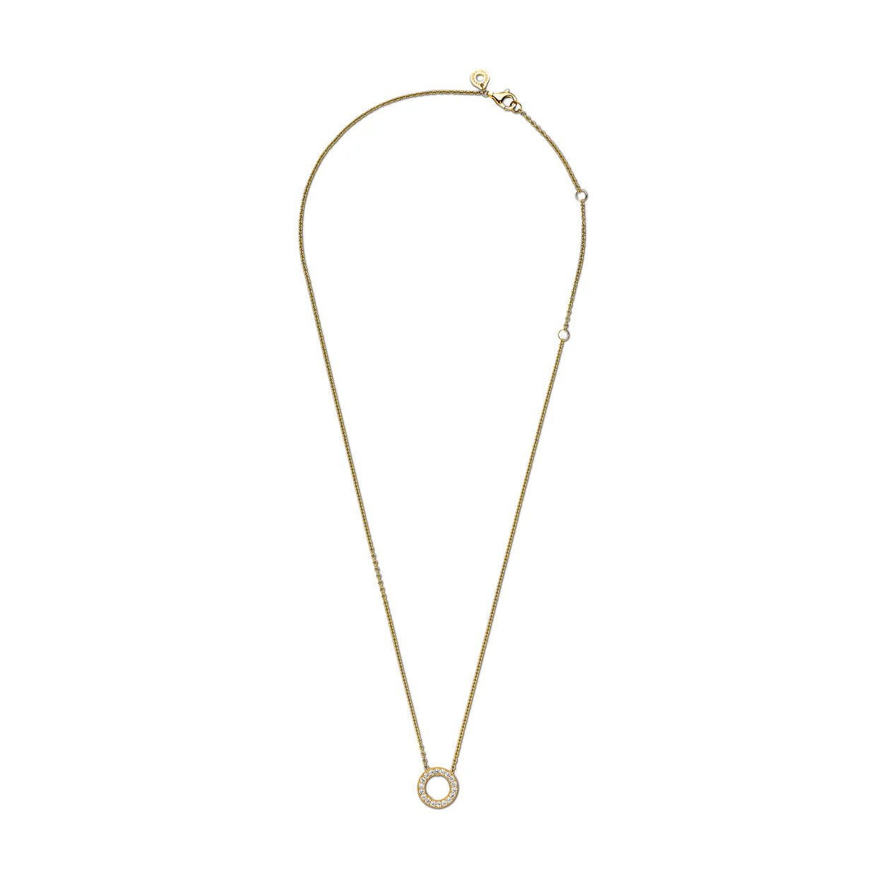 Pandora Logo Pavé Circle Collier Necklace
14k gold plating