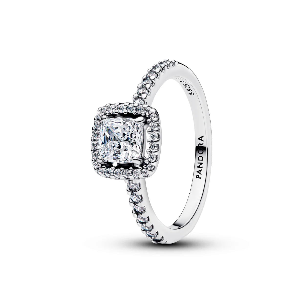 Square Sparkle Halo Ring