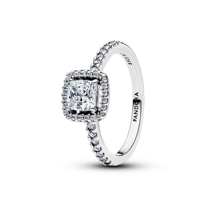 Square Sparkle Halo Ring