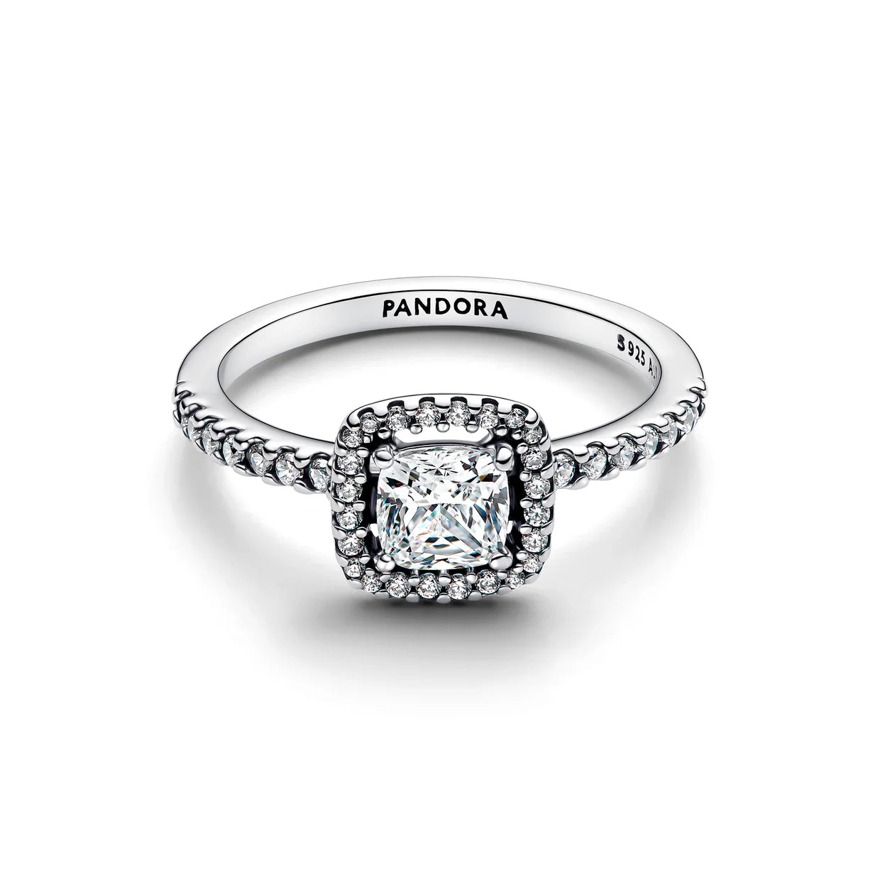 Square Sparkle Halo Ring