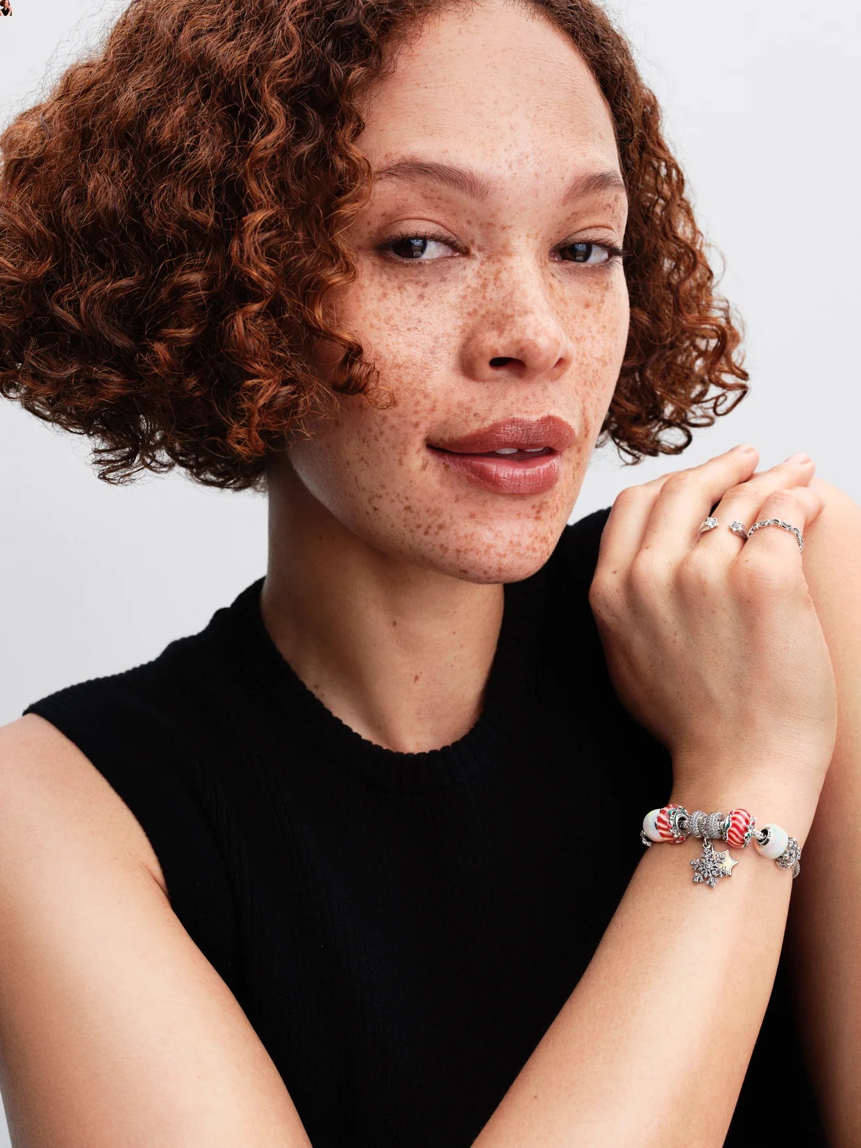 Opalescent Snowflake Double Dangle Charm