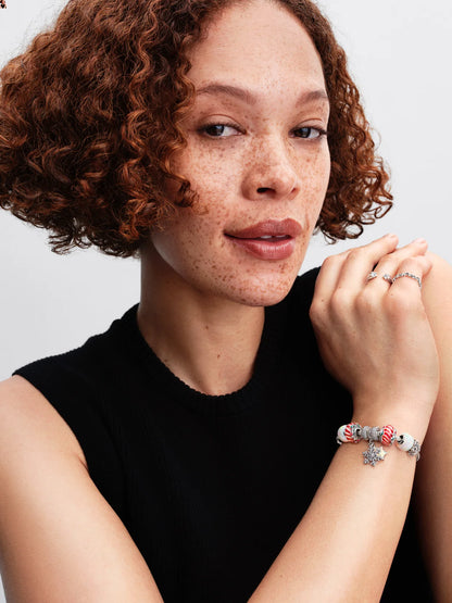 Opalescent Snowflake Double Dangle Charm